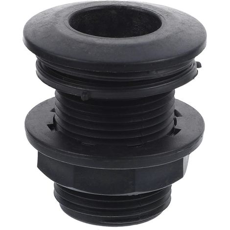 Raccord de cloison fileté Raccord de cloison 1 pouce Connecteur de réservoir d'eau de cloison-5.4X5cm-Black (1/4)