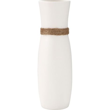 1 Vase, céramique, design corde, blanc, décoration salon, bureau, cuisine (1/5)