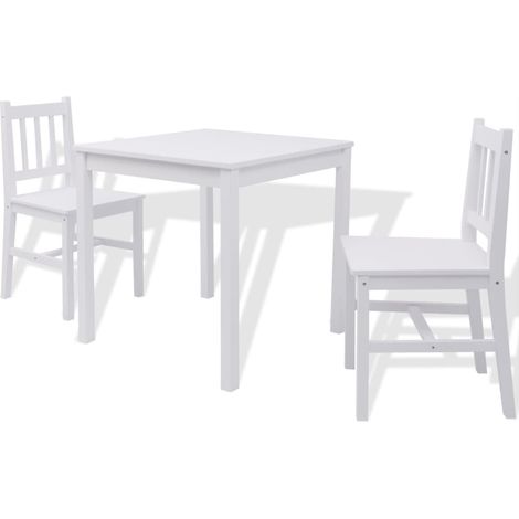 Ensemble de salle à manger trois pièces Pinède Blanc (1/5)