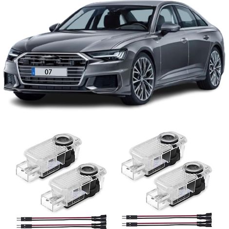 Projecteur de Lumière de Voiture,Lumière de Porte de Voiture pour A1/A3/A4/A5/A6/A7/A8/Q2/Q3/Q5/Q7/Q8/TT/R8 (4 Pezzi) (1/5)