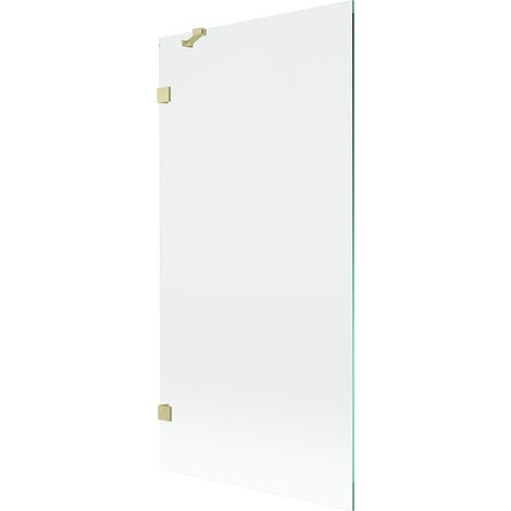 Mexen Lunar Badewannenabtrennung 1-flügelig 90 x 150 cm, transparent, gold gebürstet - 897-090-000-55-00 (1/5)