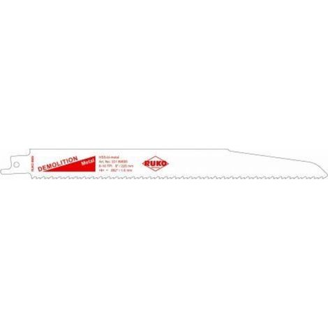 ruko-33189895-pack de 5 sierras de sable acero de corte ultra rápido (bosch s 1120 cf) largo 225 mm paso 1,6 mm