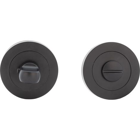 Condena zamak roseta redonda 50mm negro para puerta baño (1/3)