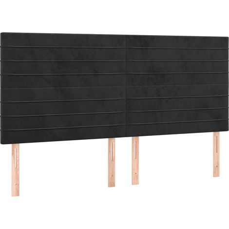 Maison Exclusive - Cabecero Terciopelo Negro 180x5x118/128 cm