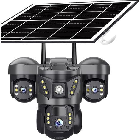 Telecamera di sicurezza, tre obiettivi, visualizzazione remota, 4G Cam, senza scheda (1/2)