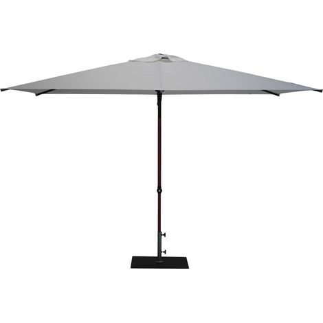 Ombrellone da Giardino 3x2 m Palo Ø38 mm in Alluminio Effetto Legno Tessuto Poliestere Trend Wood Bianco (1/5)