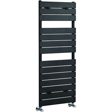 Milano Lustro 1213mm x 500mm Flat Bar Heated Towel Rail Radiator - Anthracite (1/3)