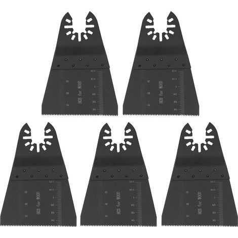 Set of 5 oscillating multi-tool blades, 65 mm, with quick-release system for wood, plastic and fiberglass (1/5)