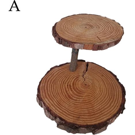Support Pour Gâteaux - Étagère En Bois Massif À Deux Ou Trois Niveaux - Pour Fêtes, Mariages Et Réceptions - Hauteur 15/20/25 Cm - 1 Pièce (1/5)