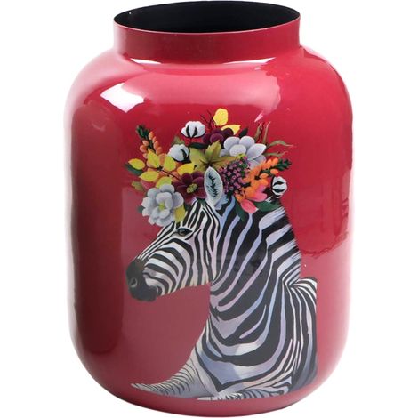 Vase décoratif en métal au design zèbre pour une décoration moderne - Idéal pour le salon, le bureau ou comme cadeau original (1/4)