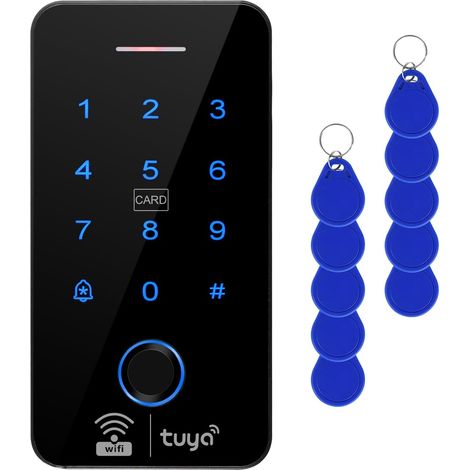 Kit de clavier RFID à empreintes digitales WiFi avec 10 porte-clés IC 13,56 MHz – contrôleur uniquement, sans verrouillage/alimentation – pour mises à niveau du système (1/5)