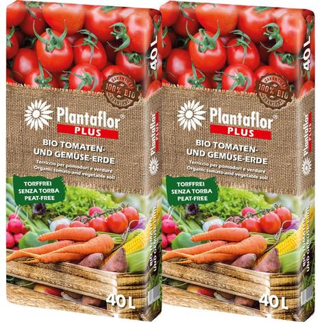 Plantaflor Plus BIO Tomatenerde und Gemüseerde Torffrei 80 L (2 x 40L) (1/3)