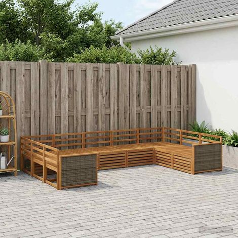 vidaXL Sofagarnituren 10 pcs Massivholz Akazie (1/5)