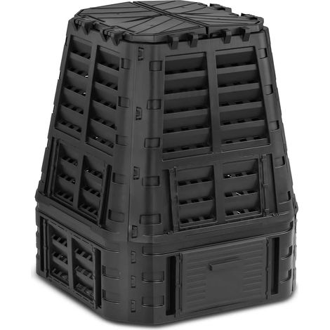 Compostador de jardín negro 740 Lt Brixo Kompobox