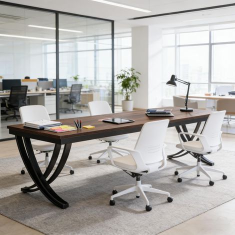 Bureau informatique,bureau double long,table de travail (table uniquement)