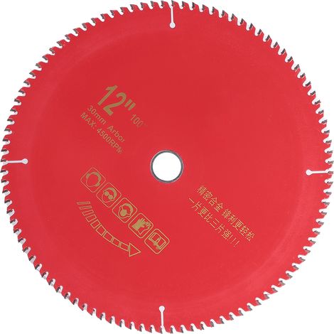 Lame de scie circulaire carbure 12x100 dents, disque de coupe acier allié pour menuiserie bois (1/5)