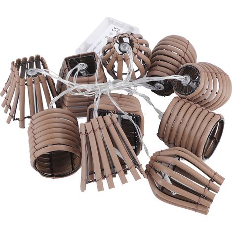 Guirlande Lumineuse Led Boules En Rotin Naturel Décoration Intérieur Extérieur Mariage Fête Lot De 1 (1/5)