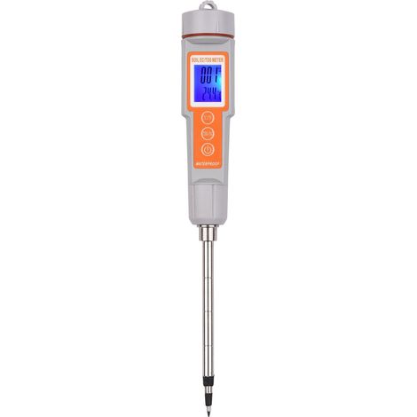 Testeur de sol portable 3 en 1 multifonction EC/TDS/Température sonde numérique avec écran rétroéclairé mesureur salinity sol serre jardin ferme verger (1/4)