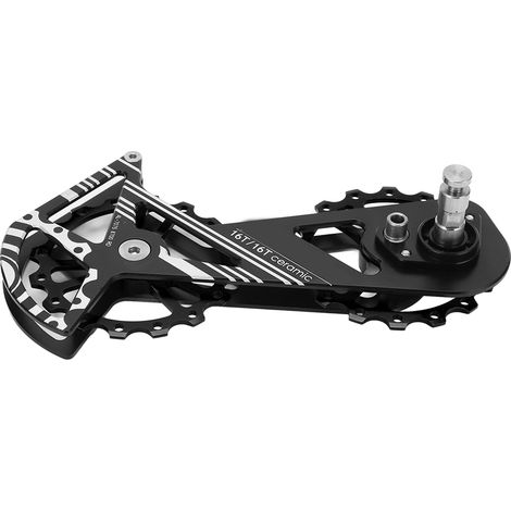 MEROCA 8700RD 16T Guidage de vélo en alliage d'aluminium résistant Roue de galet de dérailleur arrière pièce noire (1/5)