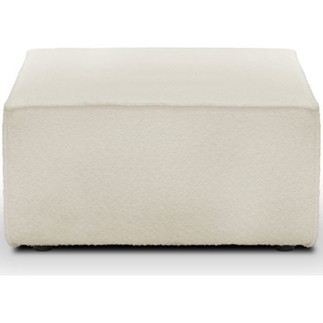 Pouf en tissu bouclette écru - Harper (1/4)
