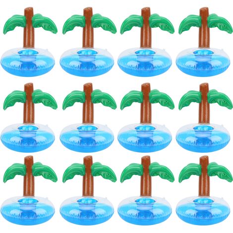 12 pièces Supports de Boissons Palmiers Coco Gonflables pour Piscine et Plage (1/5)
