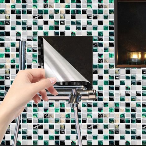 Stickers muraux décoratifs mosaïque 3D pour cuisine et salle de bain, 5 pièces, 20 x 20 cm, DJ1006 (1/5)