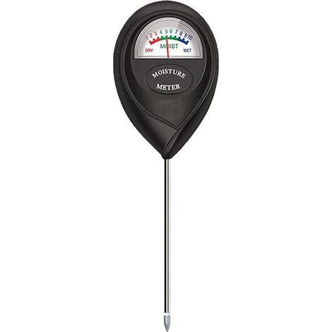 Bodenfeuchtigkeitsmesser, Hygrometer-Sensor-Werkzeug für Innen- und Außenpflanzen, Überwachung des Wasserstandes in Bodenhaus, Gartenarbeit, Bauernhof, Rasen, Topfpflege, keine Batterien,Schwarz (1/5)