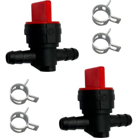 Vanne d'arrêt de carburant en ligne de 6,35 mm avec gaz droit et colliers de serrage (1/4)