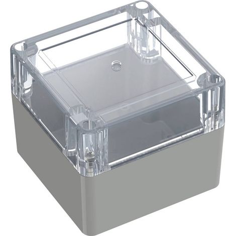 TRU COMPONENTS 6U07090908437 TC-13865084 Boîtier industriel 90 x 90 x 75 ABS, Polycarbonate gris cla (1/2)