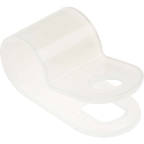 Clip en P, Nylon Naturel, Diamètre intérieur 6.4mm ( Prix pour Sachet de 100 )