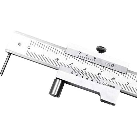 Parallelmessschieber aus Edelstahl  Messbereich 0–200 mm  Silber  Präzise Außen-/Innen-/Tiefenmessung  Für Mechaniker, Maschinenbauer und Heimwerker