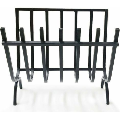 BRUCIALEGNA A CULLA IN FERRO BATTUTO CON 7 BARRE 40 X 24 X H34 CM COLORE NERO (1/8)
