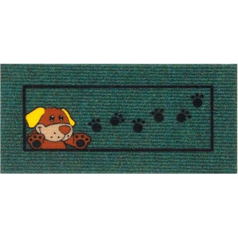 Zerbino Antiscivolo Salva Gradino 25x50 Assorbente Tappeto Ingresso Morbido 100% Made In Italy Cane - Verde