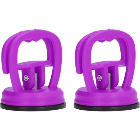 Lot de 2 ventouses de traction, force d'arrachement élevée, ventouses à une main avec boucle pour carrelage, coques de voiture, outil de démontage de téléphone portable, violet (1/5)