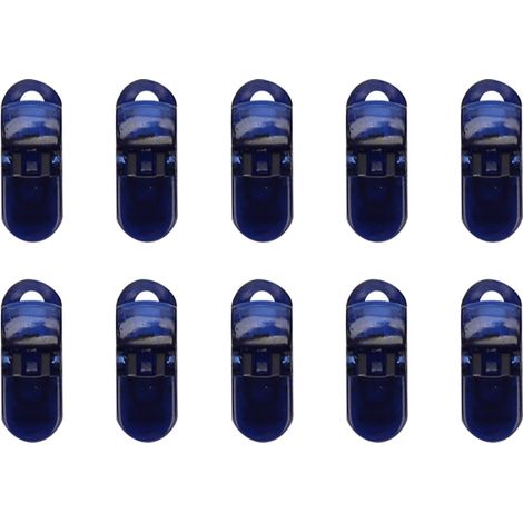 Lot de 10 clips transparents bleu foncé pour appareils auditifs, porte-lanière polyvalent pour fixation rapide (1/5)