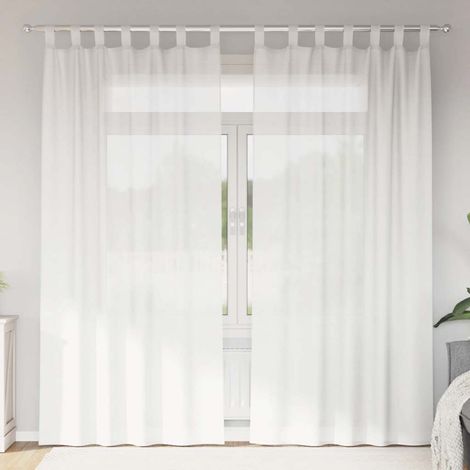 vidaXL Voile Curtains with Loops 2 pcs White 140x245 cm (1/5)
