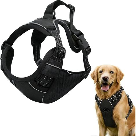 Harnais Anti-Traction Chien avec Design Step-in, Harnais de Traitement Respirant Rembourré, pour Promenades Détendues et Contrôle sans Tirage, pour Chiens de Toutes Tailles (1/5)