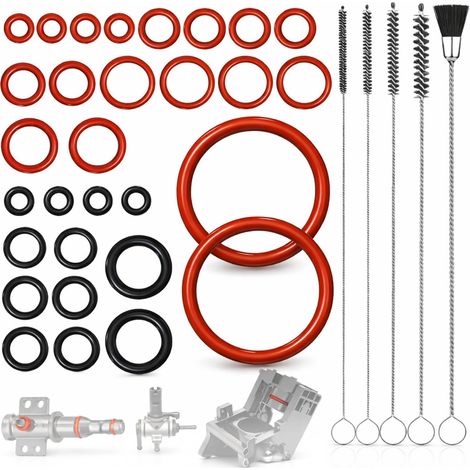 Joint Torique Caoutchouc pour Machine à Café Grain (Lot de 30), Groupe Infusion Valve Vapeur Anti Fuite, avec 5 Kit de Brosse de Nettoyage (1/5)