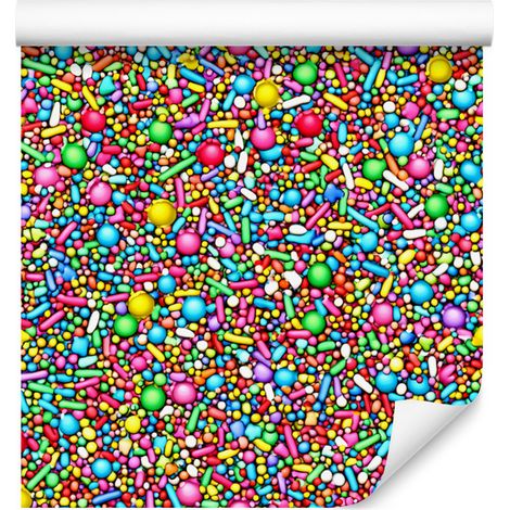 Papier peint à motifs de confettis d'anniversaire rouges et verts pour salon et chambre 50x1000 (1/4)