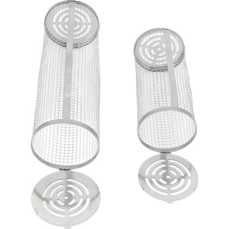 Lot de 2 paniers à griller en acier inoxydable à mailles fines pour barbecue, idéaux pour les légumes et les fruits de mer. (1/5)