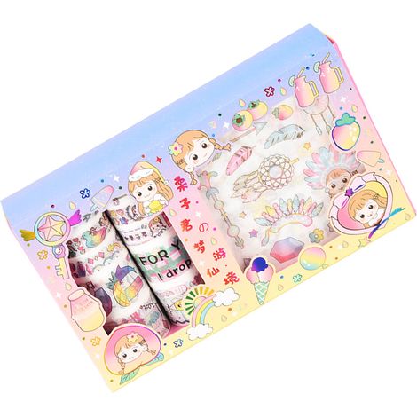 Ruban adhésif décoratif Washi à coller et recoller sans laisser de traces ni découper. Kit de ruban adhésif Washi 83198 Wonderland (1/5)