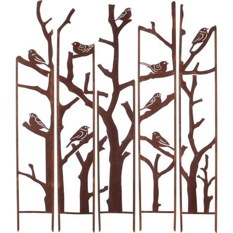 Treillis en 5 Parties Oiseaux L - Métal Marron - 137,5 x 1,5 x H 170 cm - Livraison gratuite (1/2)