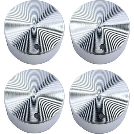 Juego de 4 pomos para placas empotradas, 6 mm, aleación, plata.
