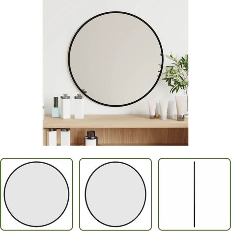 Kosmetikspiegel - Wandspiegel Schwarz Ø 40 cm Rund (1/5)
