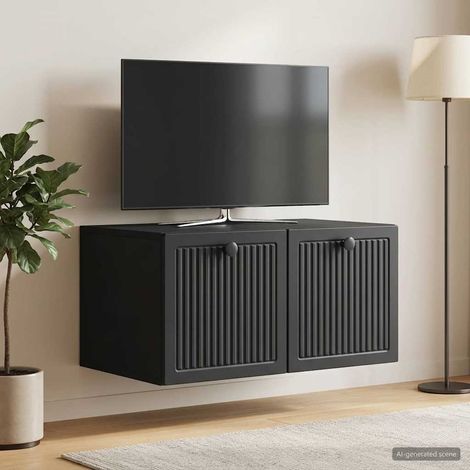 Wandmontierter TV-Schrank Schwarz 59,5 x 41 x 30 cm (1/5)