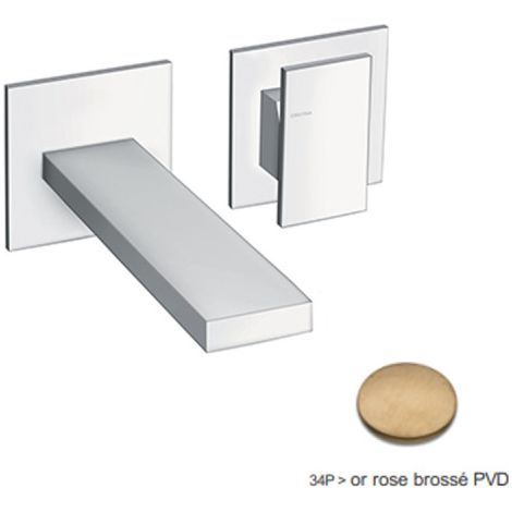 Façade Mitigeur Lavabo Murale Tabula Or Rose Brossé - CRISTINA ONDYNA TA25734P (1/2)