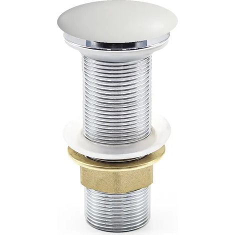Bouchon universel clic clac pour lavabo et bidet en laiton avec bouchon blanc mat Noana (1/3)