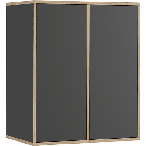 Libreria da parete Tetrix, Antracite, 63 x 75 cm con 2 porte, Vicco