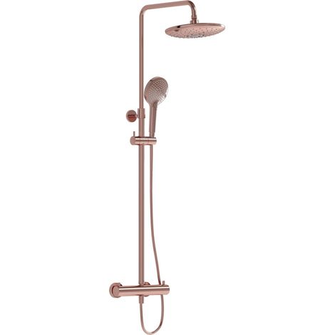 VitrA AquaHeat Bliss 240 2F colonne de douche cuivre avec mitigeur thermostatique et pomme de tête pluie ronde