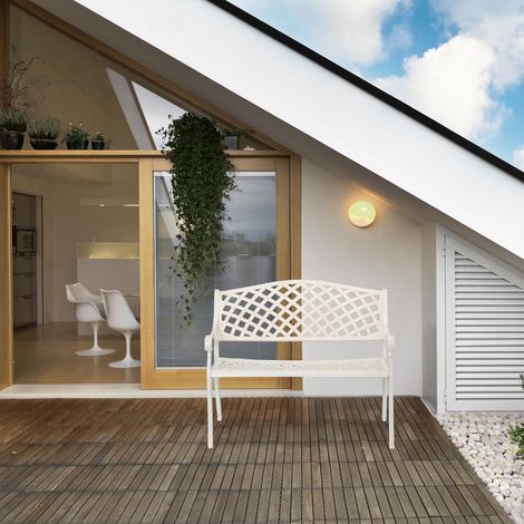Gartenbank aus metall im antik stil - sitzgelegenheiten fur den auenbereich